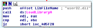 LoadLibraryA assembly code